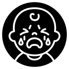 Crying Baby icon vector image. Can be used for Baby Shower.