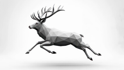 Polygonal stag in motion