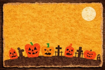 halloween Minimal concept of Spooky silhouette border of crooked trees and iron fence encircling frame, mist creeping inward, moon haze at top, spacious clean center, halloween background for
