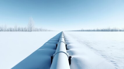 Pipeline in snowy landscape