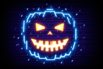 halloween Minimal concept of Purple gradient sky with constellation lines forming a pumpkin, minimal stars, elegant thin strokes, refined negative space, sophisticated halloween background for tech