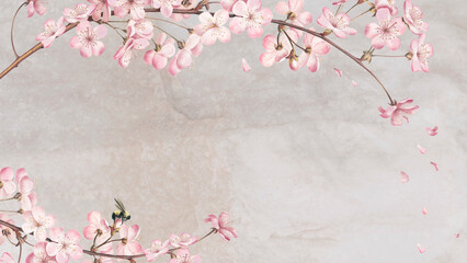 Fototapeta premium Flowers vintage illustration desktop wallpaper