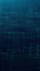 Futuristic blueprint iPhone wallpaper, dark blue design