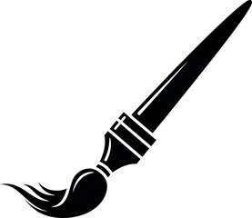 Black paintbrush silhouette art creativity symbol