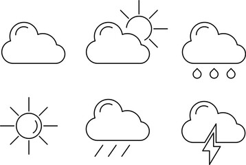 weather icon. editable stroke icon isolated on transparent background