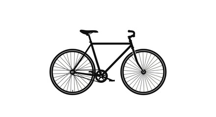 Fototapeta premium Black Silhouette of a Classic Fixie Bicycle.