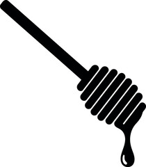 Black honey dipper with dripping honey