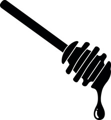 Black honey dipper with dripping honey