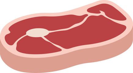 Raw beef steak cut isolated on white background