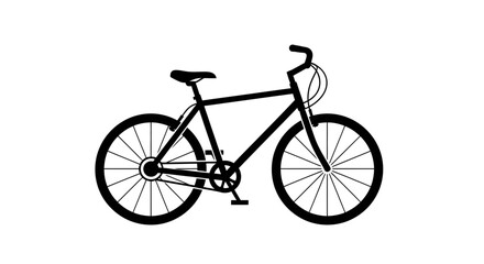 Fototapeta premium Classic Black Bicycle Silhouette Illustration.