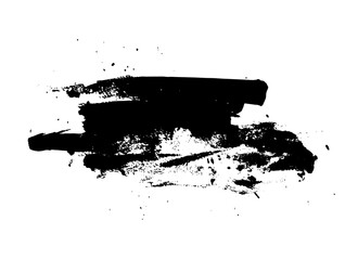 Brush line. Vector black paint brush spot, highlighter line or felt-tip pen marker. Ink smudge abstract shape stains with texture