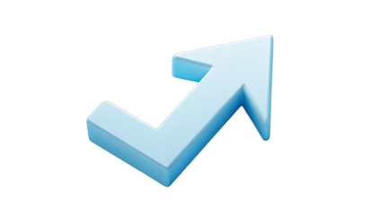 Light-blue 3D upward-pointing arrow icon