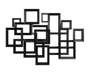 Abstract composition of overlapping black frames