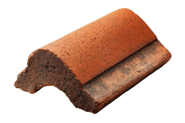 Terracotta roof corner tile, slightly irregular