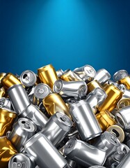 Recycled aluminum cans pile