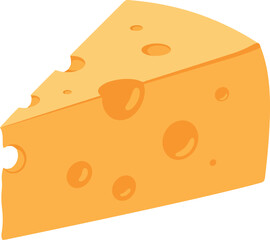 Swiss cheese wedge isolated