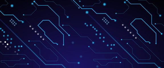 Abstract technology blue circuit board texture or pattern. 