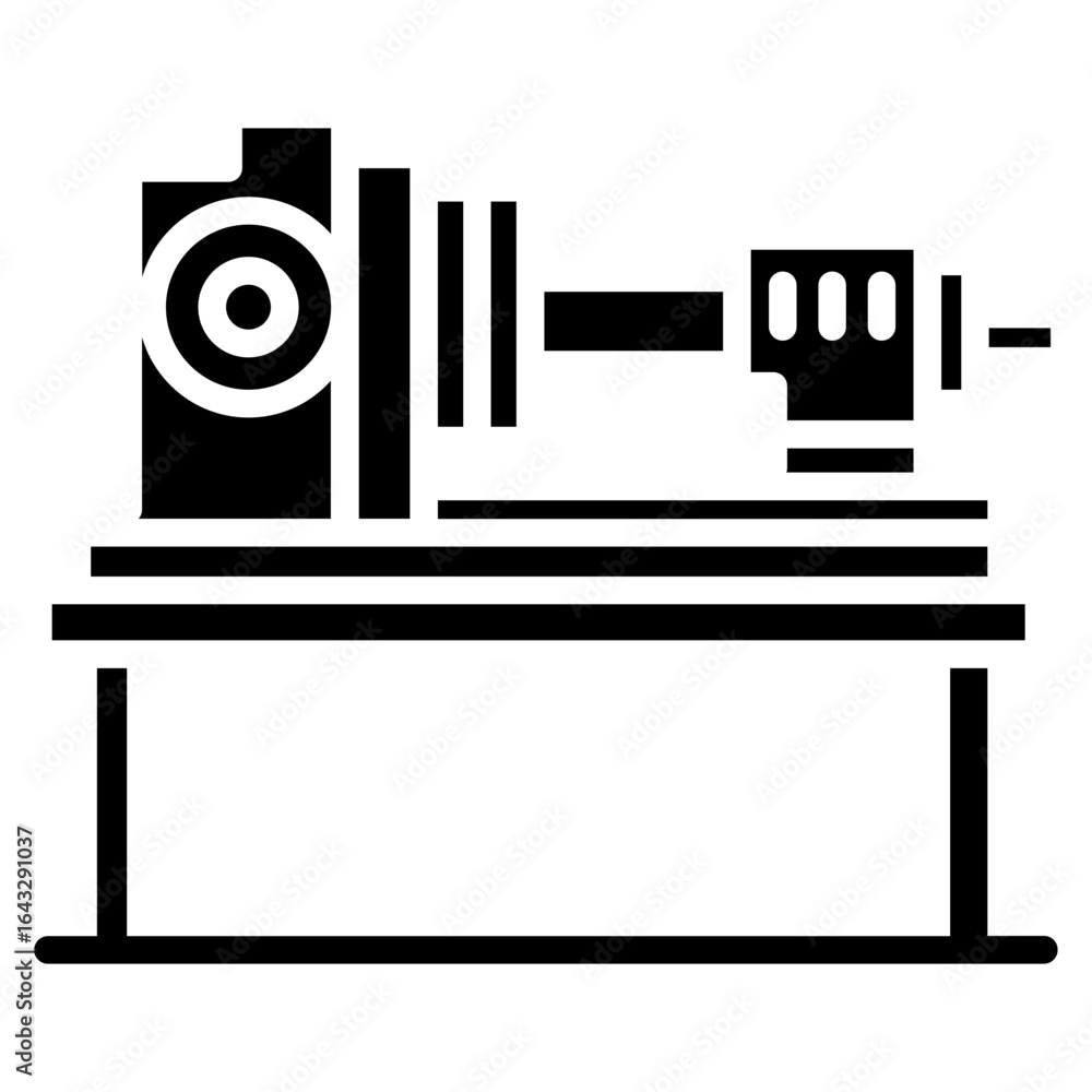 Poster lathe machine icon vector image. can be used for mettalurgy.