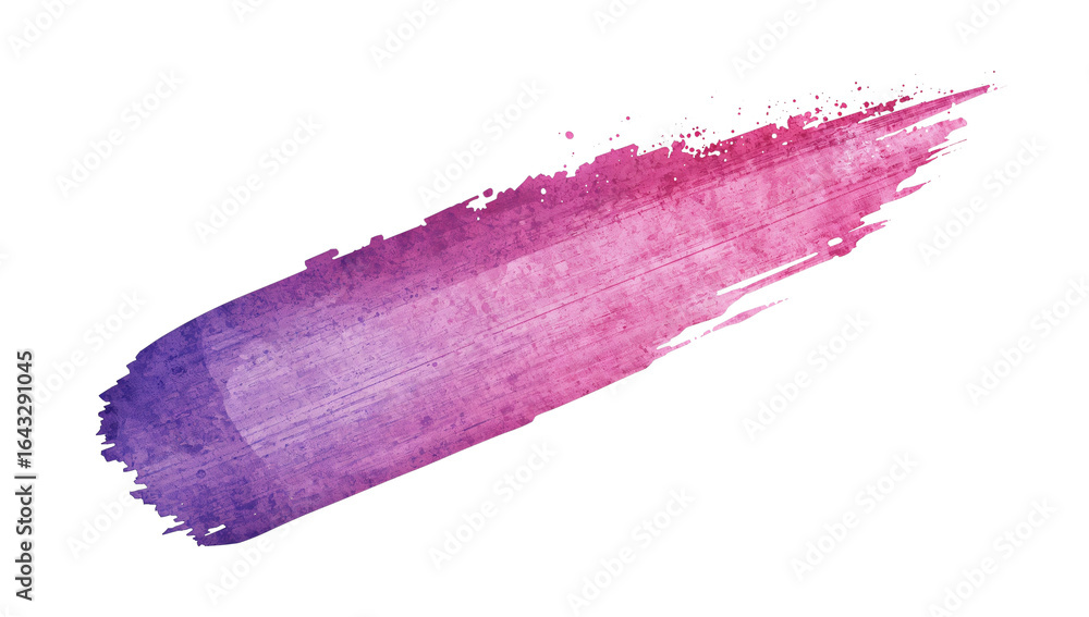 Poster gradient watercolor brush stroke design element isolated on a transparent backdrop