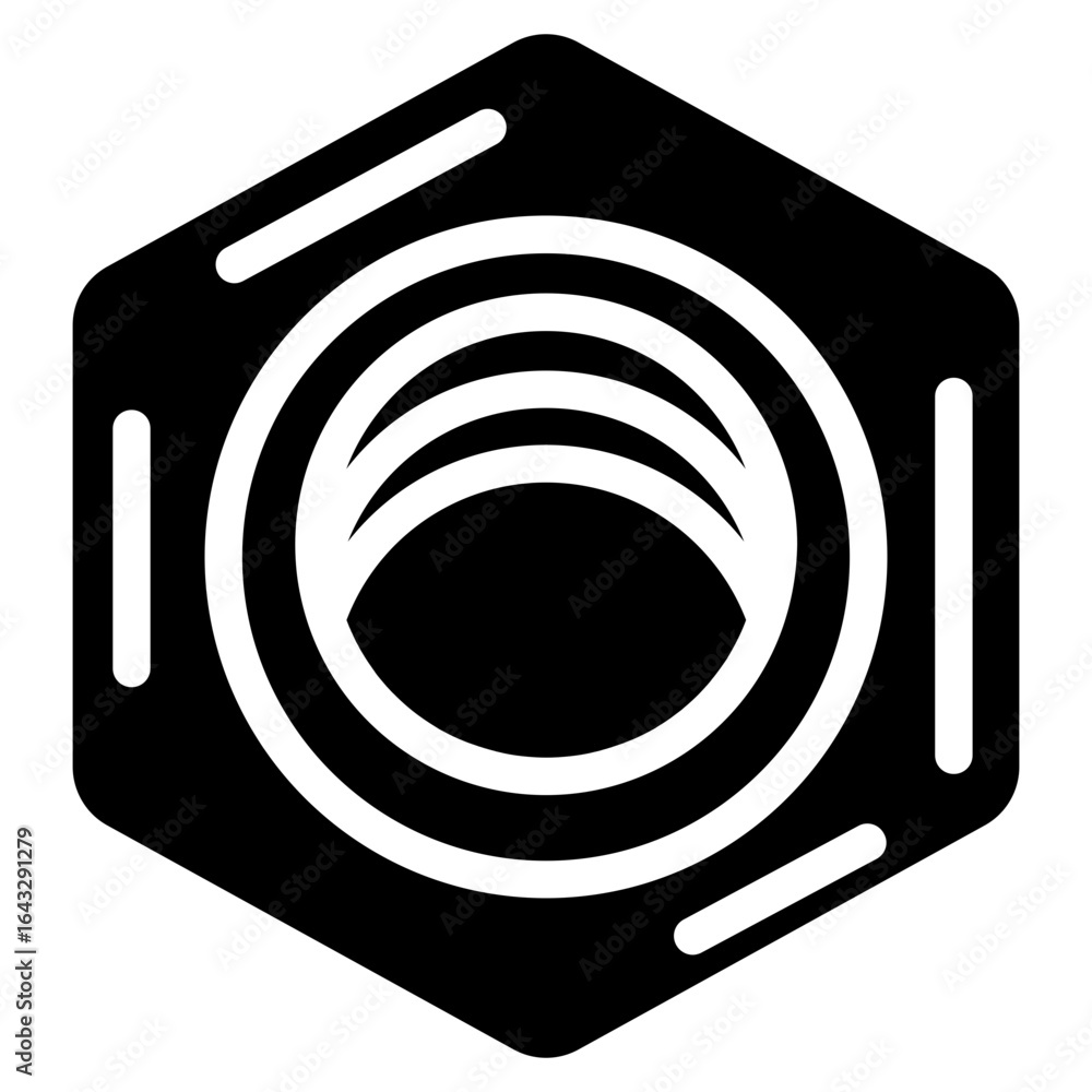 Poster nut icon vector image. can be used for mettalurgy.