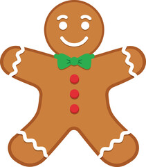 Happy gingerbread man cookie christmas holiday icon
