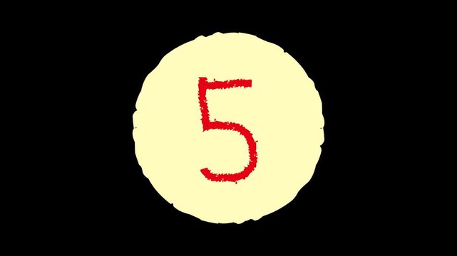 Crayon Countdown 10&ndash;Transparent BG Animation Clip
