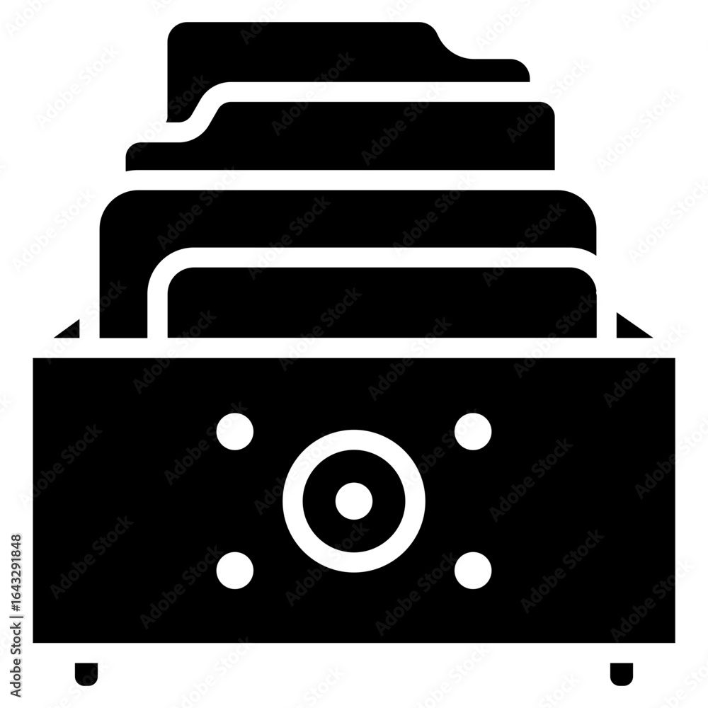 Poster files in drawer icon vector image. can be used for trading.