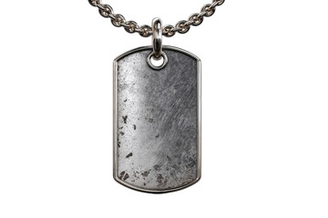 Metal dog tag necklace, distressed