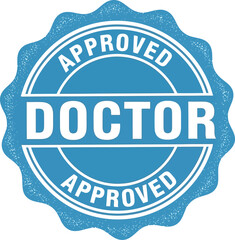 Doctor approved stamp blue seal of quality