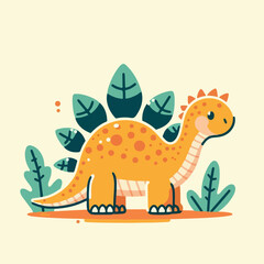 cute stegosaurus dinosaur illustration 