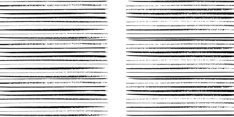 Set of wavy horizontal lines. Marker hand-drawn line border set and scribble design elements. Lines hand drawn paint brush stroke.