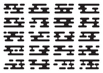 Set of traditional Asian-style clouds