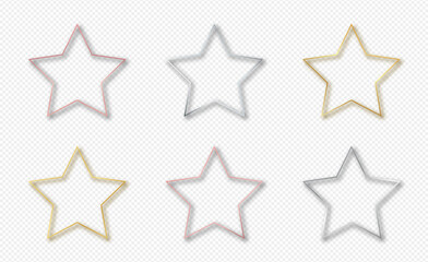 Set of six star shape frames