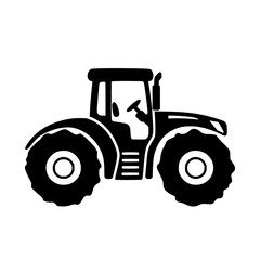 Obraz premium Farm tractor working on a field during early morning hours, showcasing agricultural machinery and countryside landscape