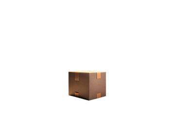 Isolated cardboard box on transparent background, ideal for shipping, delivery, or storage, ensuring secure transport and handling of your valuable items