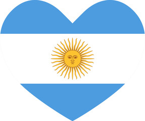 Argentina heart shaped icon flag illustrator national