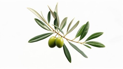 Olive branch with two olives