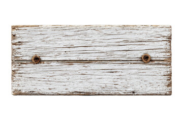 Weathered white wood plank sign
