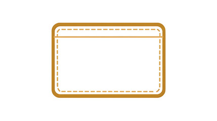 Minimal wallet icon with stitched outline, black filled,