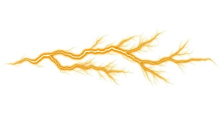 Fototapeta premium Golden Lightning Bolts: A Fiery Branching Abstract Design