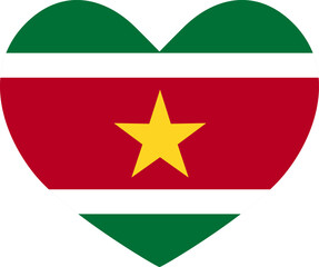 Suriname heart shaped icon flag illustrator national