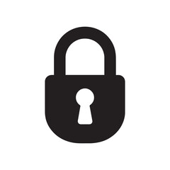 Classic padlock icon representing security and protection in simple silhouette