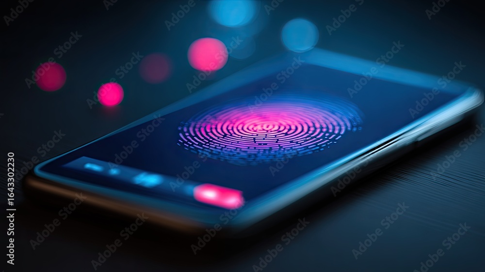 Aufkleber fingerprint scan on a modern smartphone display.
