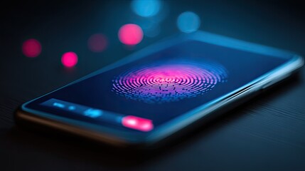 Fingerprint scan on a modern smartphone display.