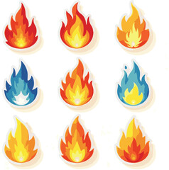 set of fire icons