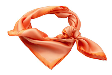 Peachy silk scarf, tied in knot