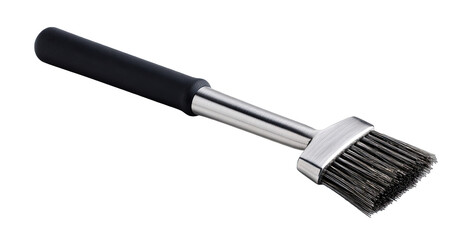 Stainless steel cleaning brush with black handle