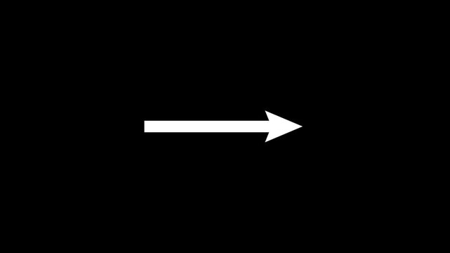 White Right Arrow Icon on Minimal Black Background Design