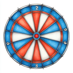 Red White Blue Dartboard Illustration