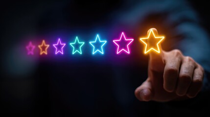 Client satisfaction feedback survey evaluating service performance with positive ratings and reviews for business success quality improvement and happy client experiences